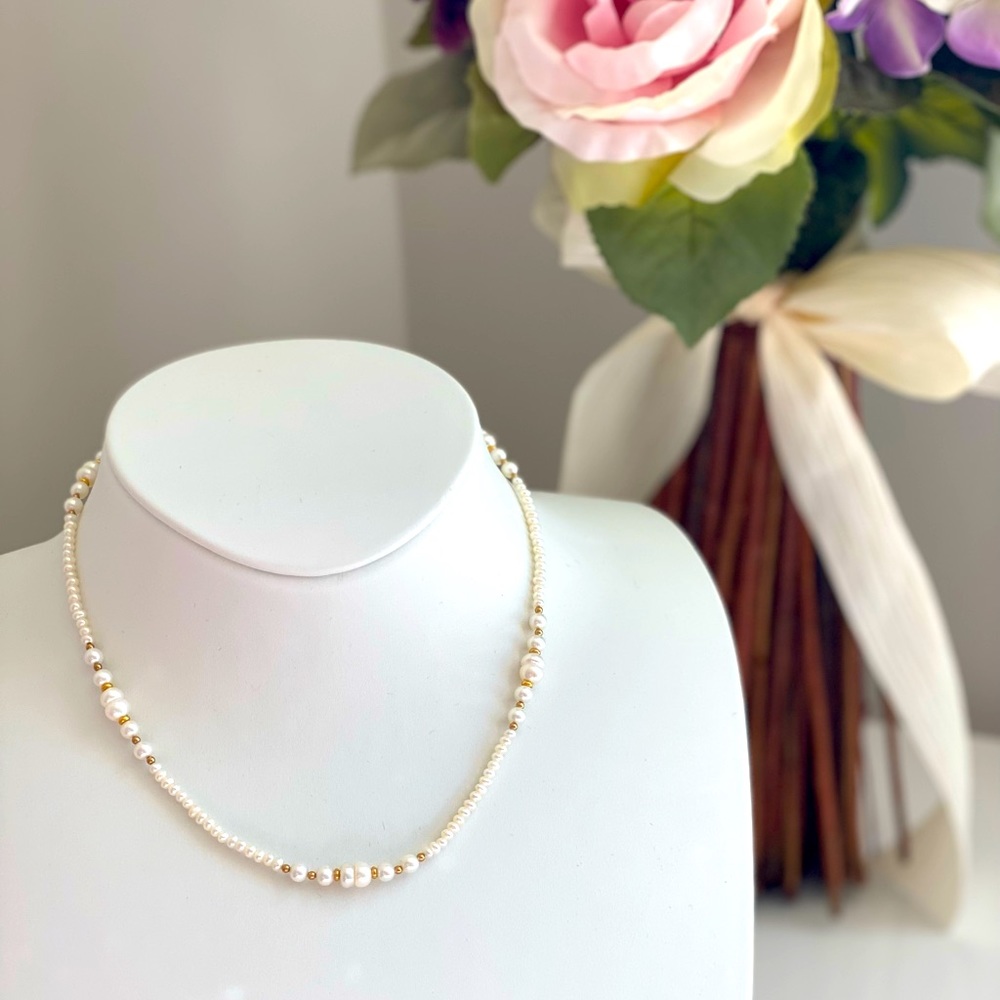 Pearl Necklace and Earrings Set